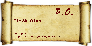 Pirók Olga névjegykártya