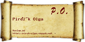 Pirók Olga névjegykártya
