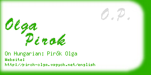 olga pirok business card